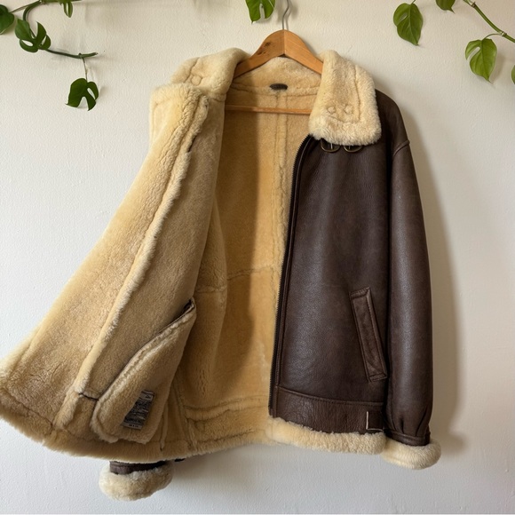 Vintage Sawyer of Napa Men's Leather Sheepskin Jacket - Picture 4 of 10